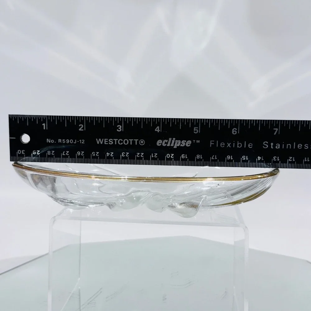 Home Beautiful Frosted Orchid Splendor Oval Gold Trim Candy Nut‎ Dish Japan